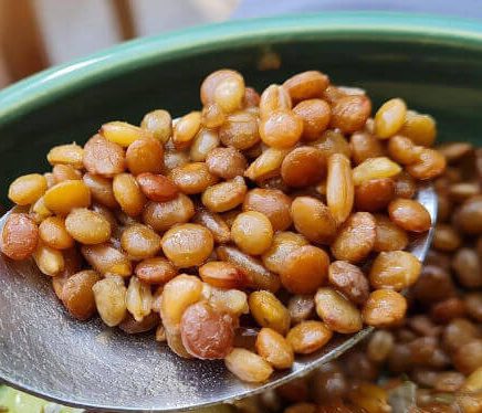 Small grey peas cooked with vegetables